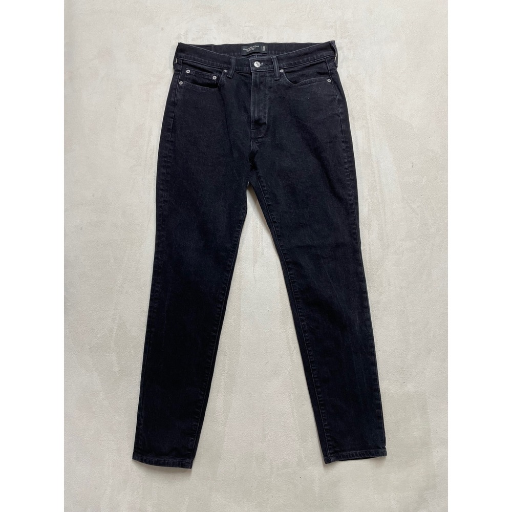 Abercrombie & Fitch Mens Athletic Slim Signature Stretch Black Jeans 32x32